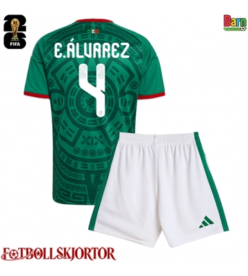 Mexiko Edson Alvarez #4 Hemmakläder Barn VM 2026 Kortärmad (+ Korta byxor)